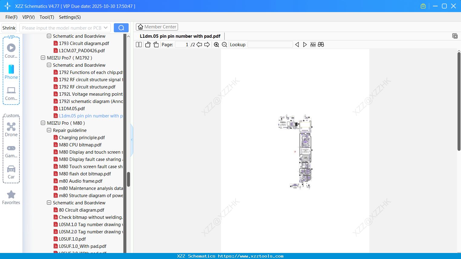 Meizu L1dm.05 Pin Pin Number With Pad